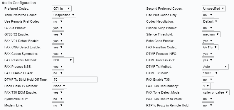 Fax via VoIP & VDSL: Cisco SPA112 an Fritz!Box 7490 spa112 audio configuration